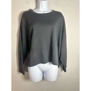 Christopher Calvin Wool Boxy‎ Top Medium M Charcoal Gray Lagenlook Oversized
